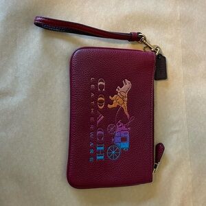 Rexy and Carriage Burgundy Leather Wristlet